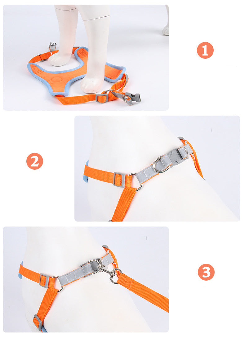 Dogs Leashs Soft Mesh Chest Strap