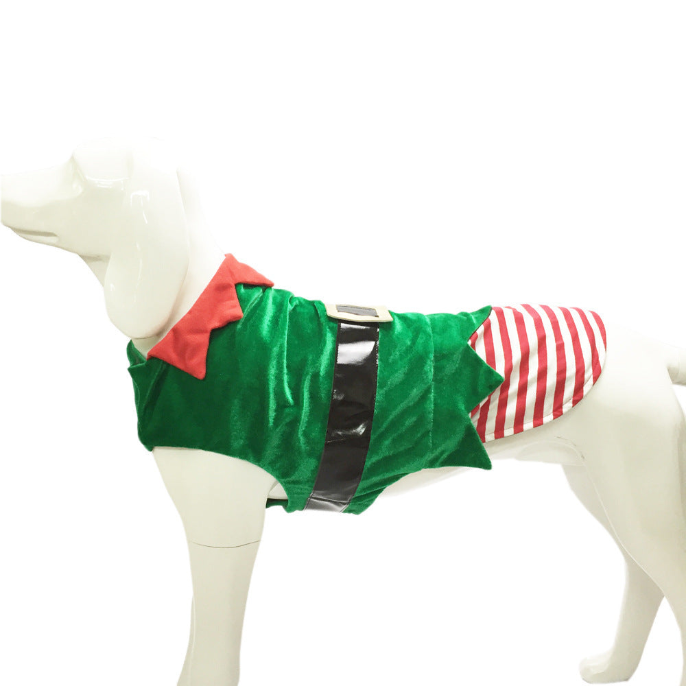 Dog Christmas Clothes Santa Claus Riding Deer